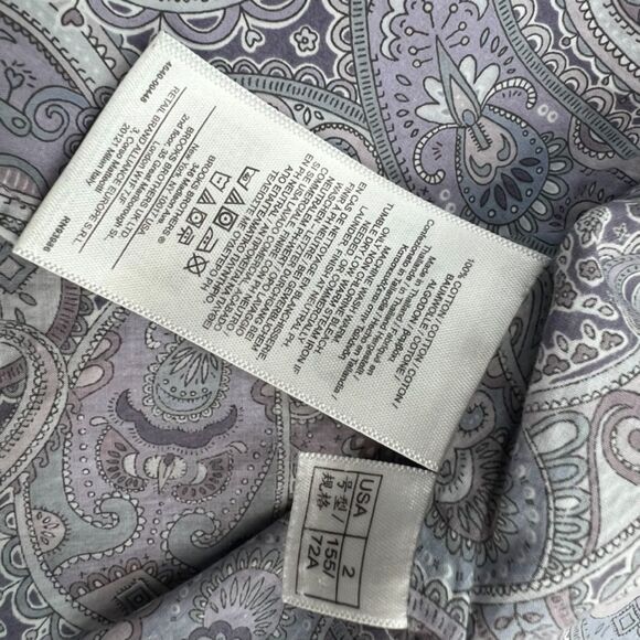 Brooks Brothers Liberty Art Purple Paisley Lightweight Tank Blouse Size 2 - Picture 8 of 10